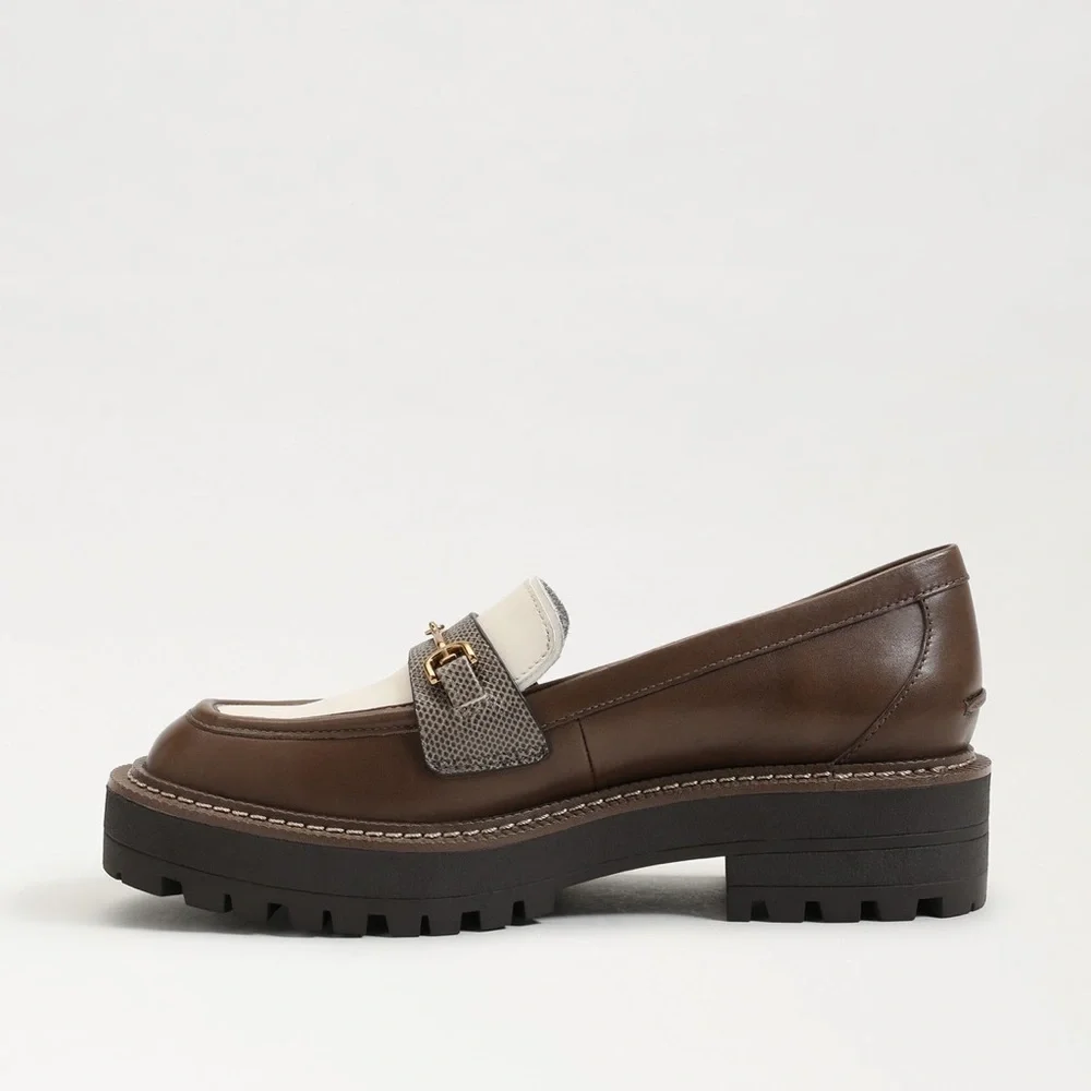 New🌟Sam Edelman -LAURS LUG SOLE LOAFER -Olive Taupe Modern Ivory Cedar